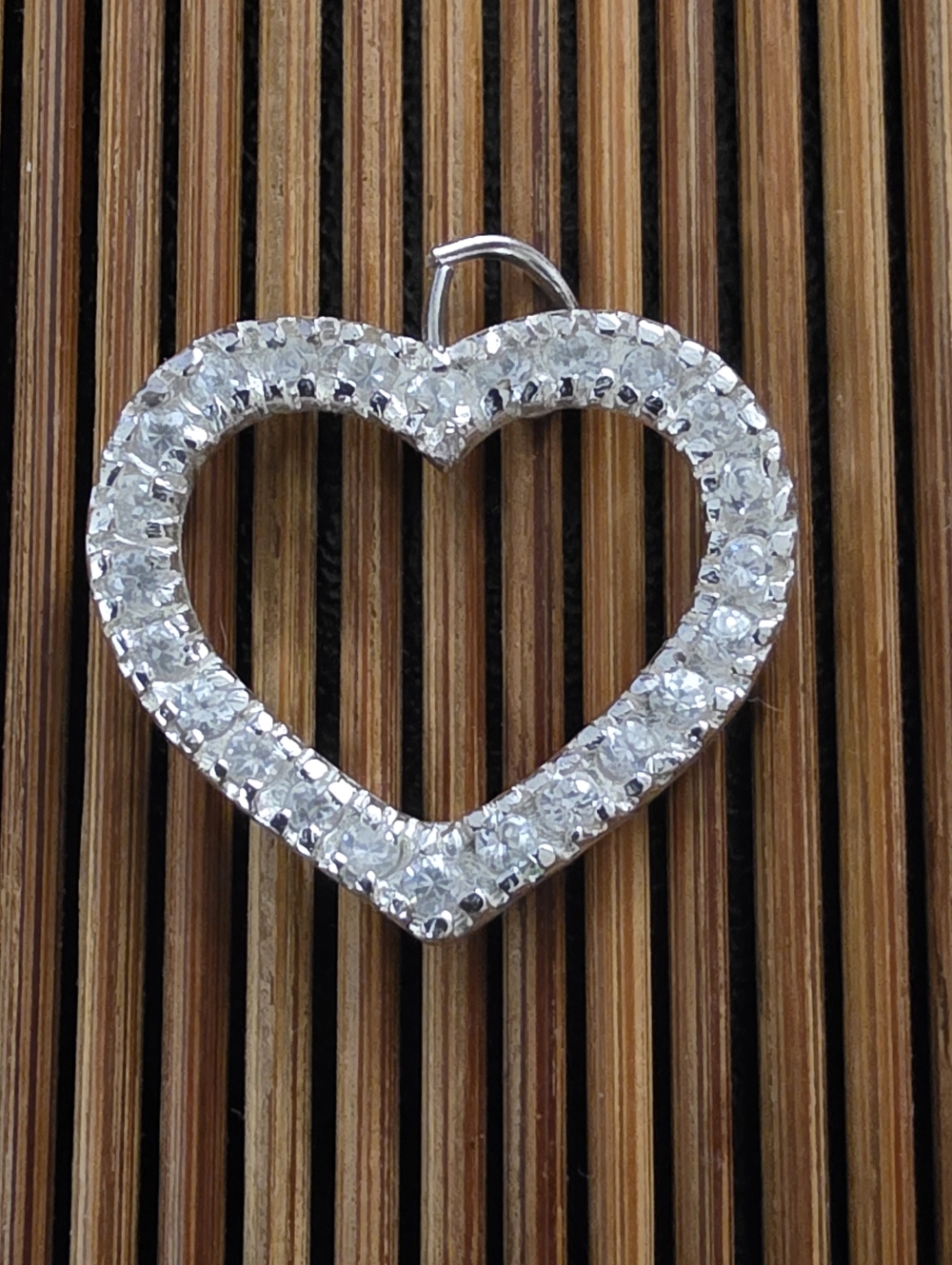 925 Silver CZ Heart Pendant (Vintage)
